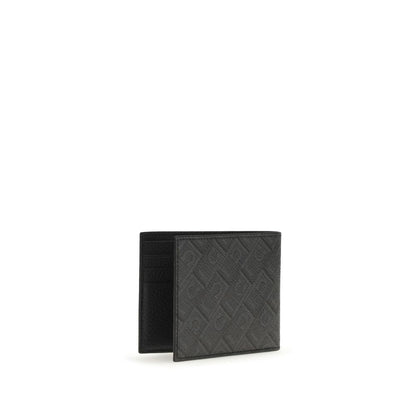 Wallet by Ferragamo for men in bio-acetate & bos taurus calfskin leather black & monogram showcases a discerning silhouette, artfully capturing the essence of The Monogram Bio-Acetate & Bos Taurus Calfskin Leather Wallet with its functional bifold.