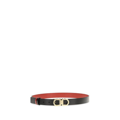 Belt by Ferragamo for women in bos taurus calfskin leather black & gold presents a artisanal silhouette from the Gancini Bos Taurus Calfskin Leather Belt collection, showcasing an artisanal design and refined craftsmanship for a artisanal look.