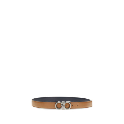 Belt by Ferragamo for men in bos taurus suede calfskin leather bicolour & brown features a bohemian chic silhouette, showcasing the bohemian chic Gancini Bos Taurus Suede Calfskin Leather Belt design with a sophisticated bohemian chic finish.