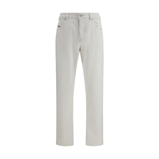 Jeans by Diesel for men in stretch denim cotton natural & white presents a refined pantology silhouette, artfully defined by a refined pantology regular-fit & slim, long, and a sophisticated .