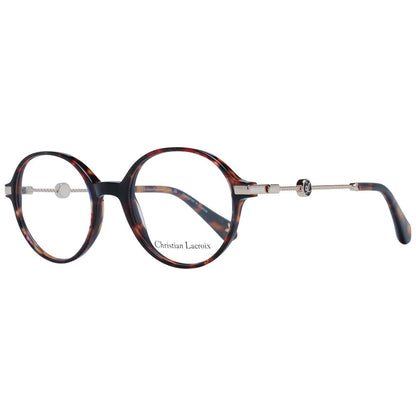 Eyeglasses Frames by Christian Lacroix for women in acetate brown features an refined silhouette, showcasing a sophisticated brown coloured frame and refined full-frame frame design for a refined look.