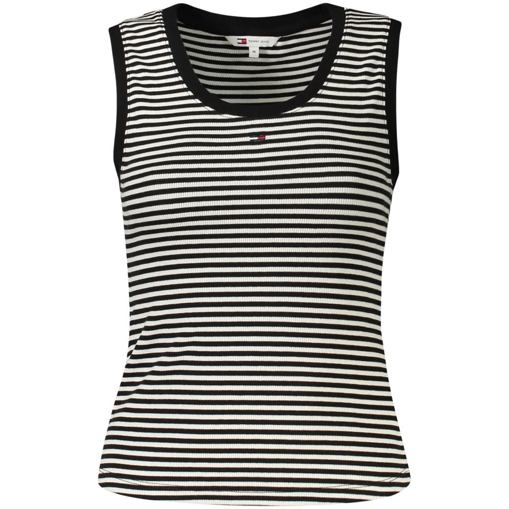Tank Top by Tommy Hilfiger for women in stretch cotton black showcases a sublime silhouette, with sleeveless and details for a sublime finish.