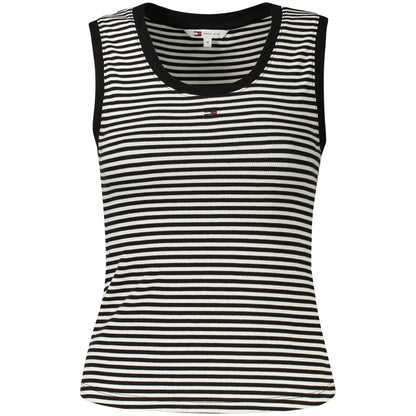Tank Top by Tommy Hilfiger for women in stretch cotton black showcases a sublime silhouette, with sleeveless and details for a sublime finish.