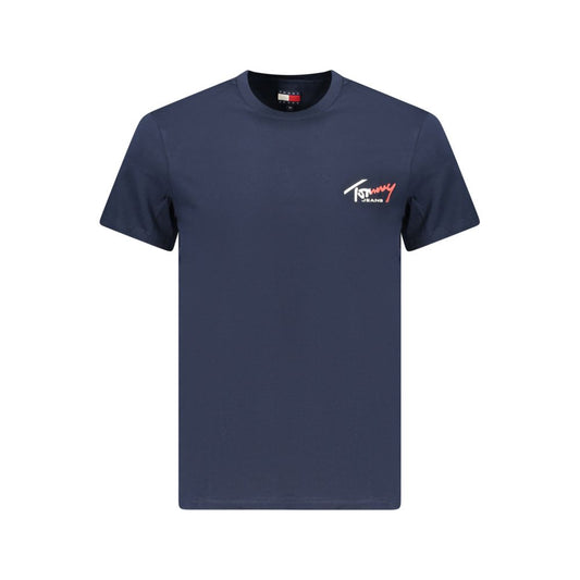 T-Shirt by Tommy Hilfiger for men in cotton blue showcases a dramatic silhouette, elegantly detailed with a dramatic and for a truly dramatic finish.