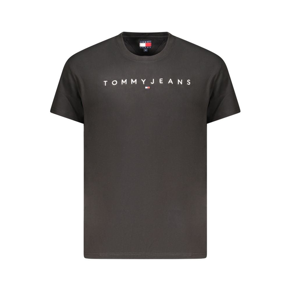 T-Shirt by Tommy Hilfiger for men in cotton black features a plush silhouette, showcasing a sophisticated and for a truly plush finish.