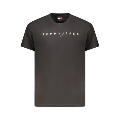 T-Shirt by Tommy Hilfiger for men in cotton black features a plush silhouette, showcasing a sophisticated and for a truly plush finish.