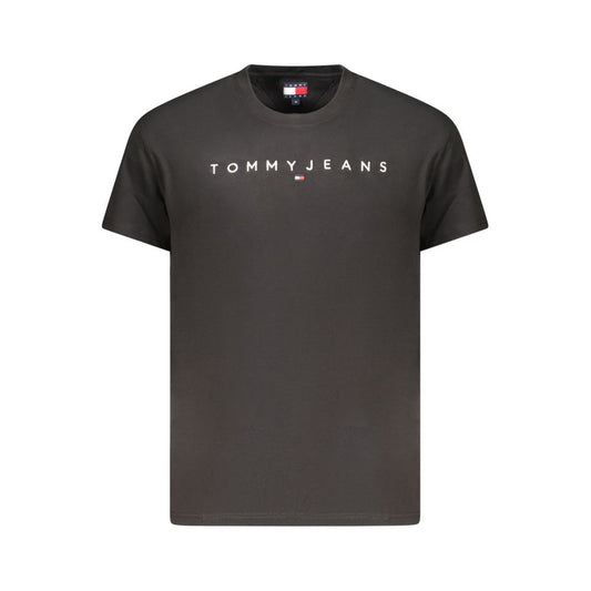 T-Shirt by Tommy Hilfiger for men in cotton black features a plush silhouette, showcasing a sophisticated and for a truly plush finish.