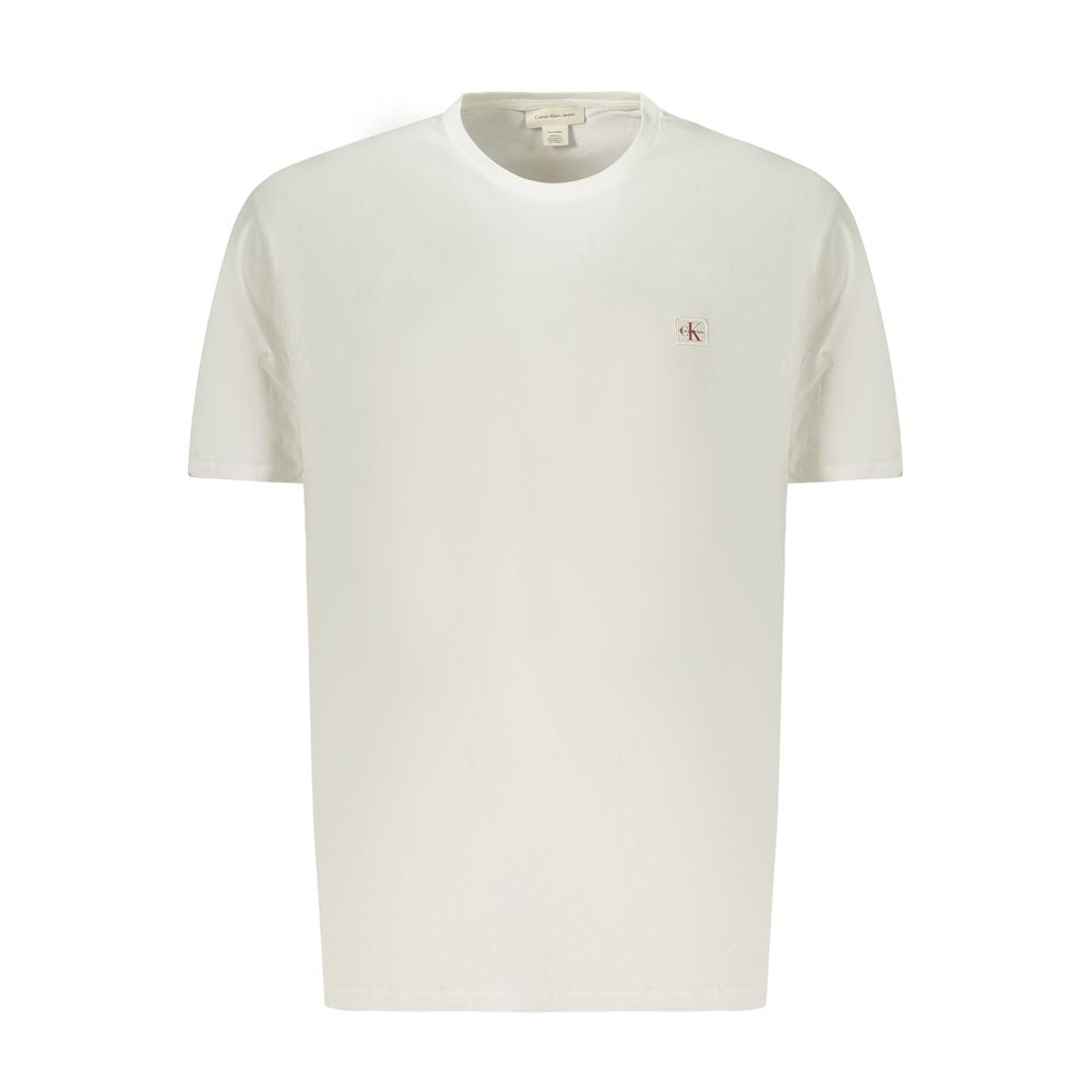 T-Shirt by Calvin Klein for men in cotton white showcases a fashionable silhouette, elegantly detailed with a fashionable and for a sophisticated, high-fashion look.