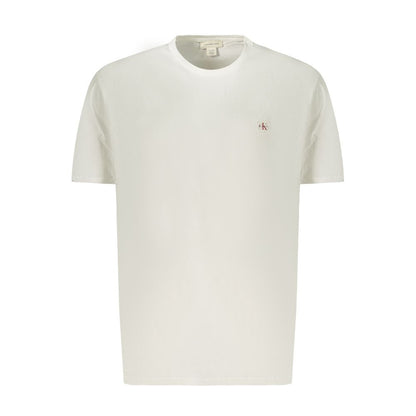 T-Shirt by Calvin Klein for men in cotton white showcases a fashionable silhouette, elegantly detailed with a fashionable and for a sophisticated, high-fashion look.