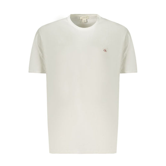 T-Shirt by Calvin Klein for men in cotton white showcases a fashionable silhouette, elegantly detailed with a fashionable and for a sophisticated, high-fashion look.