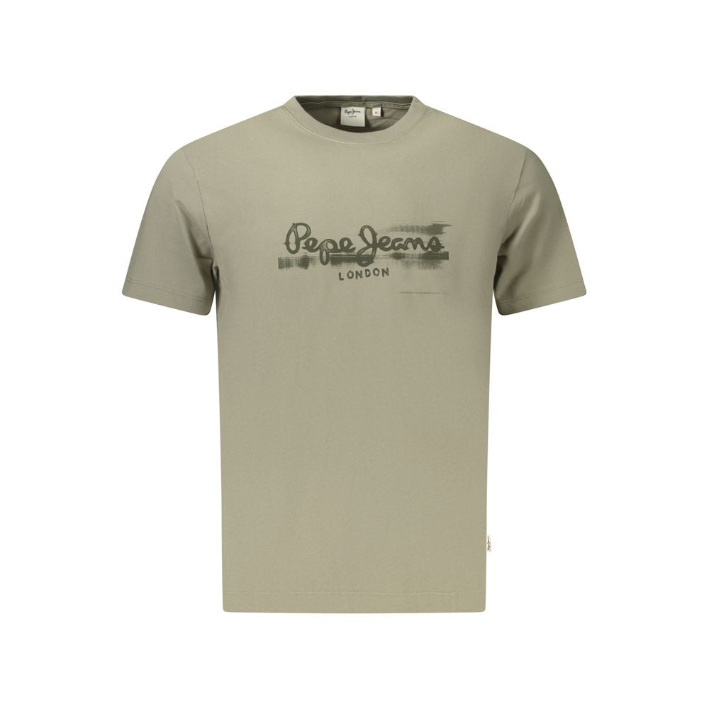 T-Shirt by Pepe Jeans for men in cotton green showcases a chic silhouette, artfully detailed with a chic and for a chic finish.