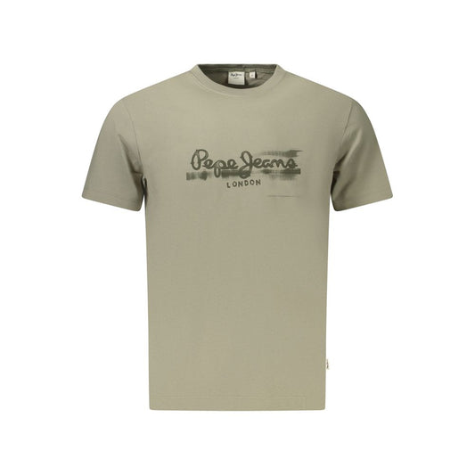 T-Shirt by Pepe Jeans for men in cotton green showcases a chic silhouette, artfully detailed with a chic and for a chic finish.