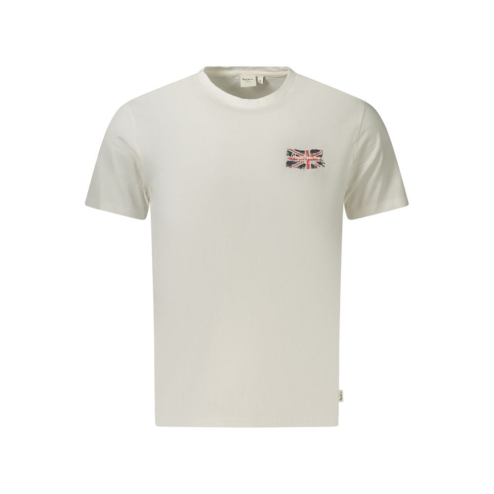 T-Shirt by Pepe Jeans for men in cotton white showcases a chic silhouette, artfully detailed with a chic and for a chic finish.