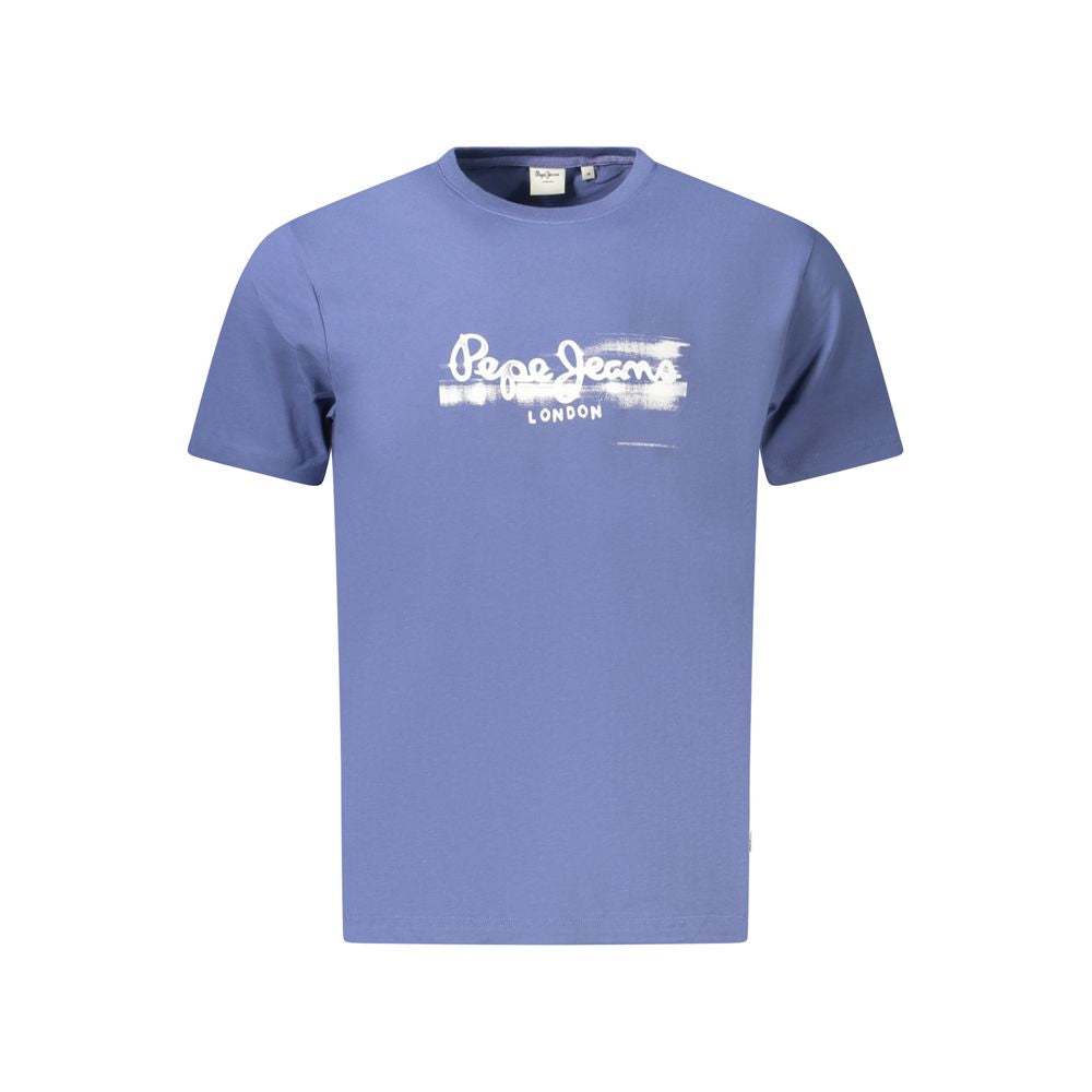 T-Shirt by Pepe Jeans for men in cotton blue features a plush silhouette, showcasing a sophisticated and for a truly plush finish.
