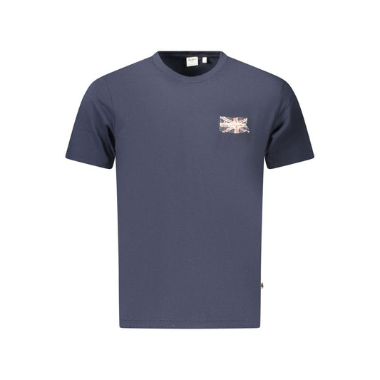 T-Shirt by Pepe Jeans for men in organic cotton blue & print showcases a fashionable silhouette, elegantly detailed with a fashionable and for a sophisticated, high-fashion look.