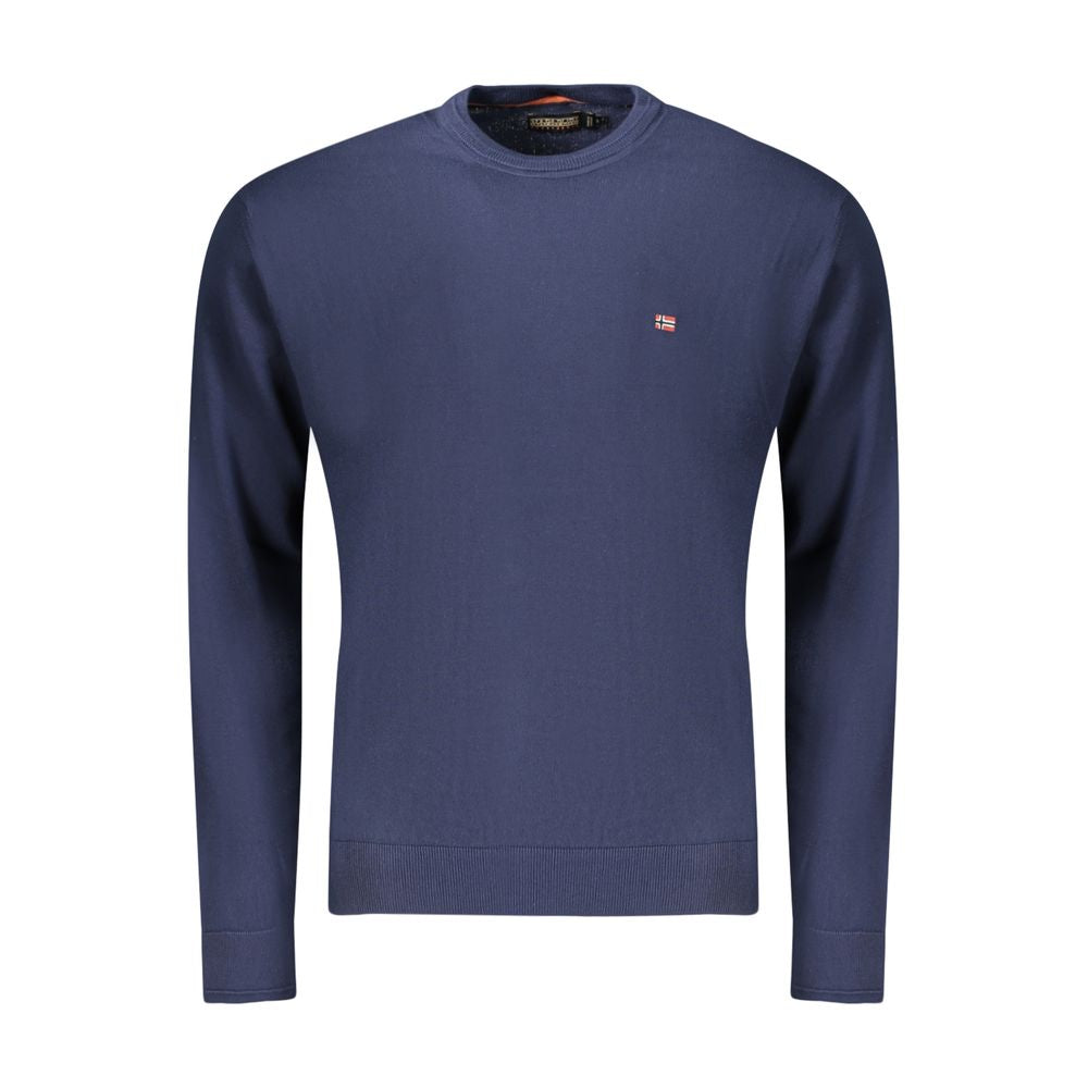 Sweatshirt by Napapijri for men in cotton blue presents a smart casual silhouette, featuring a smart casual crew neckline and for a sophisticated look.