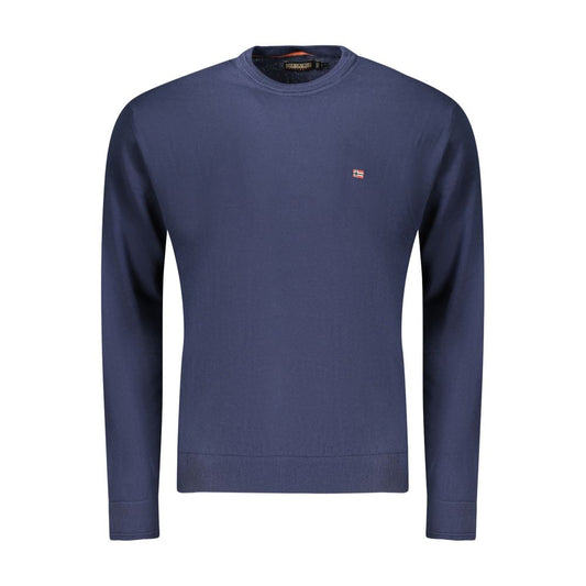 Sweatshirt by Napapijri for men in cotton blue presents a smart casual silhouette, featuring a smart casual crew neckline and for a sophisticated look.