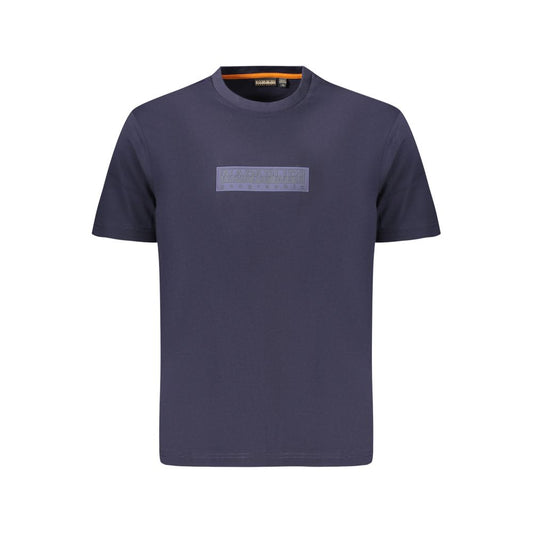 T-Shirt by Napapijri for men in cotton blue & print features a plush silhouette, showcasing a sophisticated crew neckline and for a truly plush finish.