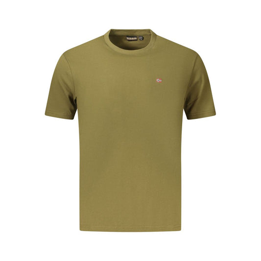 T-Shirt by Napapijri for men in organic cotton green & signature features an on trend silhouette, perfectly showcasing a on trend and crew neckline for an elevated aesthetic.