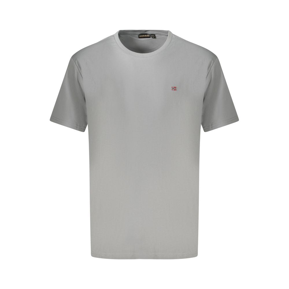 T-Shirt by Napapijri for men in organic cotton gray features an edgy silhouette, meticulously detailed with a sophisticated and crew neckline for a truly edgy finish.