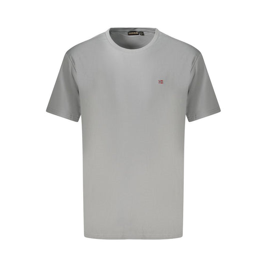 T-Shirt by Napapijri for men in organic cotton gray features an edgy silhouette, meticulously detailed with a sophisticated and crew neckline for a truly edgy finish.