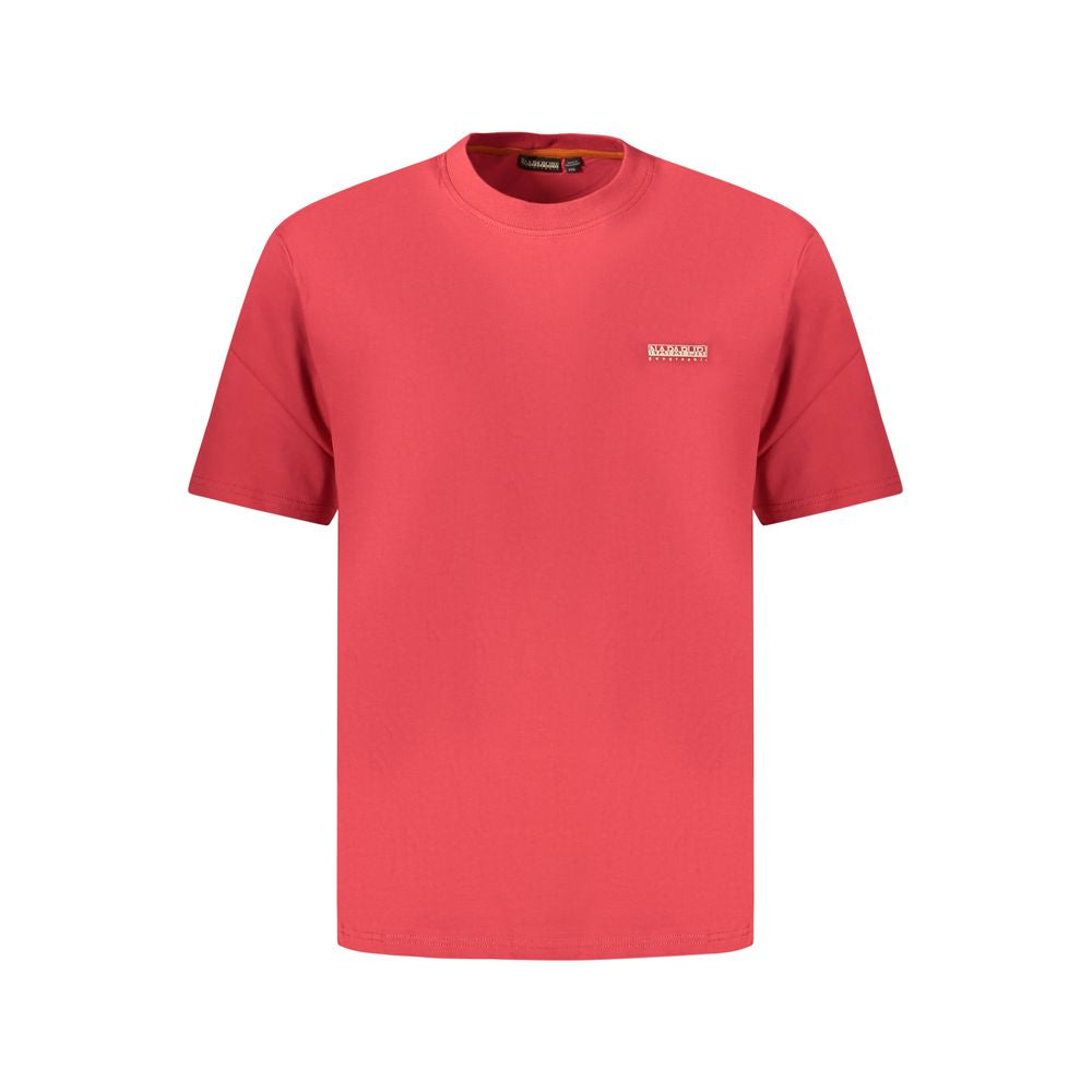 Napapijri Men's Relaxed-Fit Crew Neck Cotton T-Shirt - Red Print