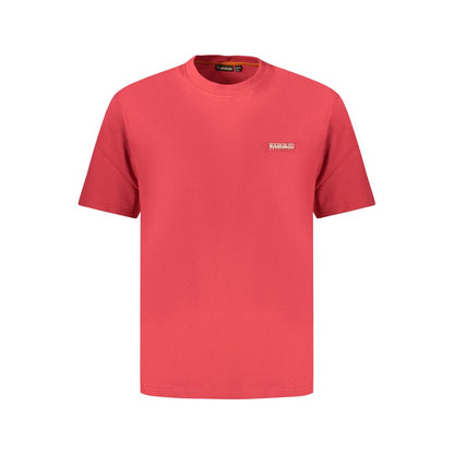 Napapijri Men's Relaxed-Fit Crew Neck Cotton T-Shirt - Red Print