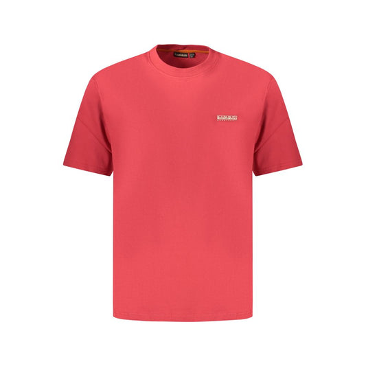 Napapijri Men's Relaxed-Fit Crew Neck Cotton T-Shirt - Red Print