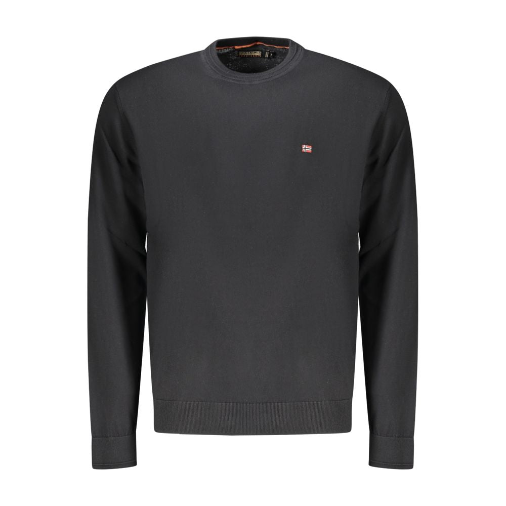 Sweatshirt by Napapijri for men in cotton black presents a smart casual silhouette, featuring a smart casual crew neckline and for a sophisticated look.