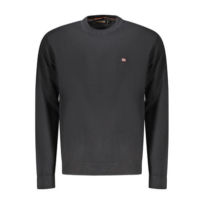 Sweatshirt by Napapijri for men in cotton black presents a smart casual silhouette, featuring a smart casual crew neckline and for a sophisticated look.