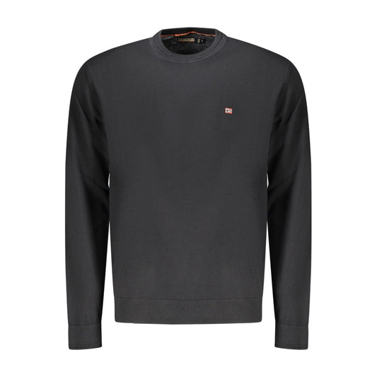 Sweatshirt by Napapijri for men in cotton black presents a smart casual silhouette, featuring a smart casual crew neckline and for a sophisticated look.