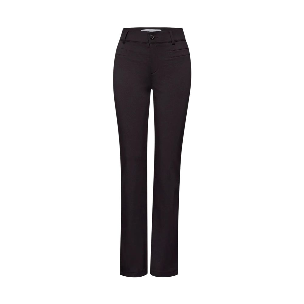 Jeans by Street One for women in stretch denim twill black features an refined tailoring silhouette, showcasing a premium bootcut & regular-fit with a and long cut for a refined tailoring look.