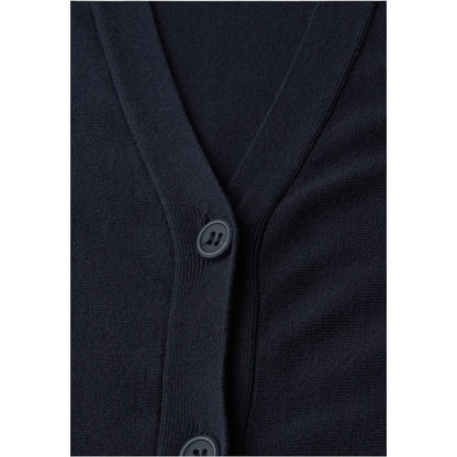 Cardigan by Street One for women in polyamide viscose blue presents a textural silhouette, artfully finished with a textural and for a sophisticated, textural look.