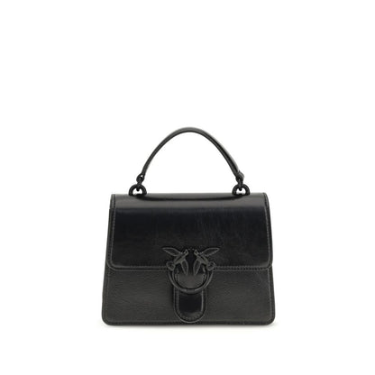 Mini Shoulder Bag by PINKO for women in goatskin leather & cotton black features a effortless sophistication silhouette, secured by a zipper, magnetic, buckle & button with ample and versatile shoulder-strap & handle for a effortless sophistication finish.