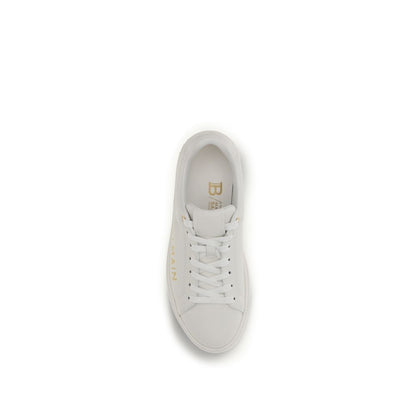 Sneakers by Balmain for women in bos taurus calf leather white features an fashionable silhouette, showcasing the premium Women's Low Top Bos Taurus Calf Leather Sneakers in a fashionable low-top style that offers a fashionable finish for refined style.