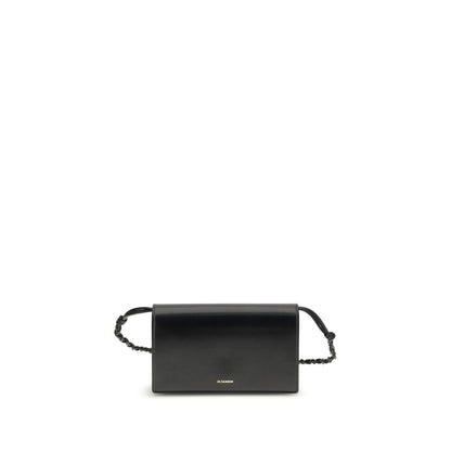 Cardholder Wallet by Jil Sander for women in bos taurus calf nappa leather black & signature presents a streamlined silhouette, showcasing the sophisticated design of the Tangle Bos Taurus Calf Nappa Leather Cardholder Wallet collection with functional card-organization.