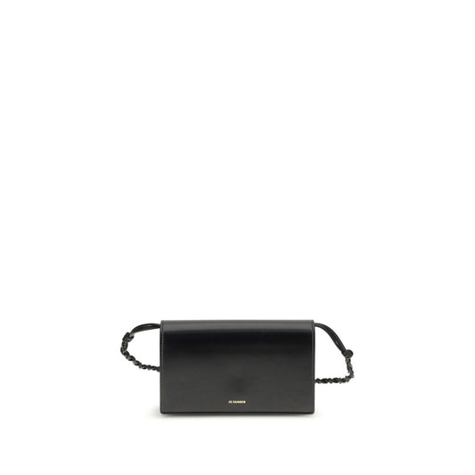Cardholder Wallet by Jil Sander for women in bos taurus calf nappa leather black & signature presents a streamlined silhouette, showcasing the sophisticated design of the Tangle Bos Taurus Calf Nappa Leather Cardholder Wallet collection with functional card-organization.