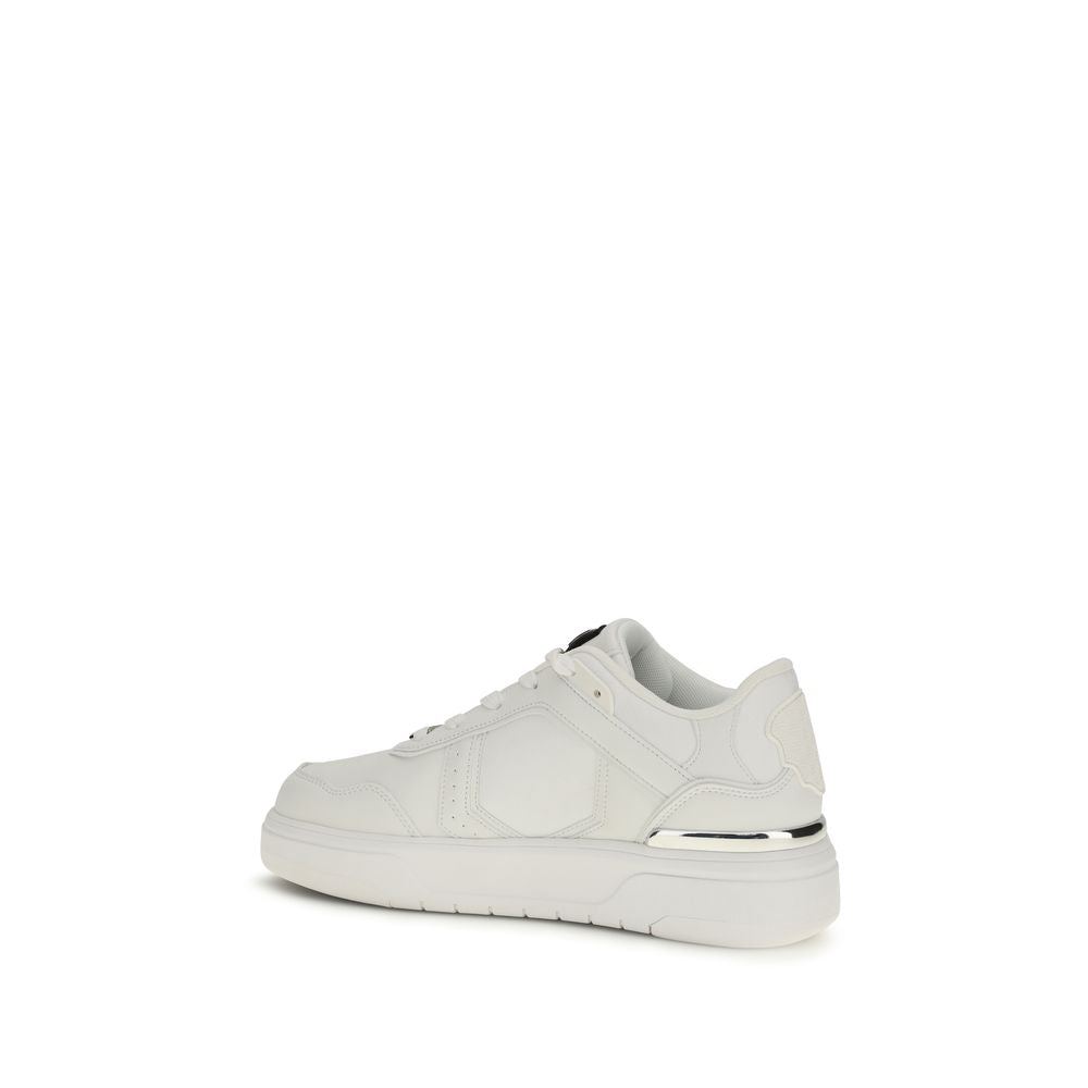 Athletic Sneakers by Philipp Plein for men in bos taurus calf leather & canvas white features an effortless chic silhouette, showcasing the signature athletic style of the Men's Athletic Bos Taurus Calf Leather & Canvas Sneakers collection with a truly effortless chic finish.
