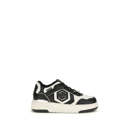 Athletic Sneakers by Philipp Plein for men in bos taurus calf leather & canvas black showcases an impeccable silhouette, defined by an impeccable athletic style design that perfectly captures the essence of the Men's Athletic Bos Taurus Calf Leather & Canvas Sneakers.