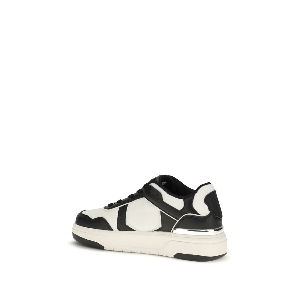 Athletic Sneakers by Philipp Plein for men in bos taurus calf leather & canvas black showcases a architectural silhouette, artfully capturing the essence of the Men's Athletic Bos Taurus Calf Leather & Canvas Sneakers with its signature architectural athletic style construction.