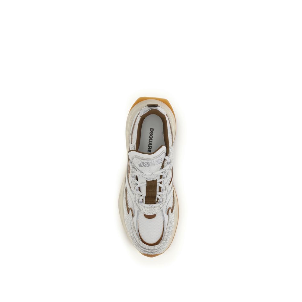 Athletic Sneakers by Dsquared² for men in polyester & bos taurus calf leather white features an timeless silhouette from the Men's Athletic Polyester & Bos Taurus Calf Leather Sneakers collection, showcasing a timeless athletic style for a timeless look.