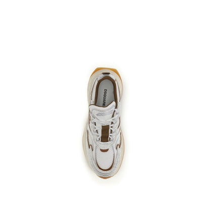 Athletic Sneakers by Dsquared² for men in polyester & bos taurus calf leather white features an timeless silhouette from the Men's Athletic Polyester & Bos Taurus Calf Leather Sneakers collection, showcasing a timeless athletic style for a timeless look.
