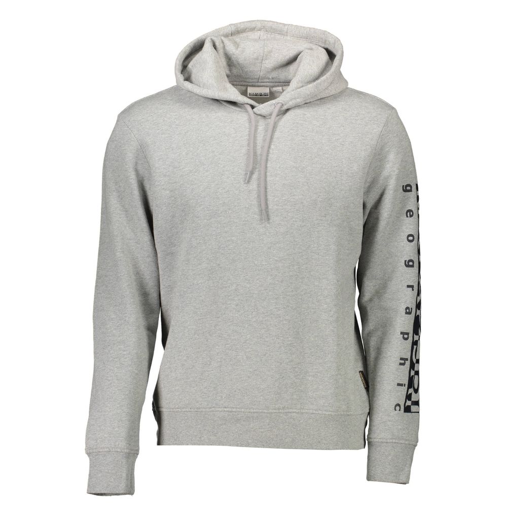 Hooded Sweatshirt by Napapijri for men in organic cotton & polyester gray features an exquisite silhouette, showcasing and hooded neckline details for a exquisite look.