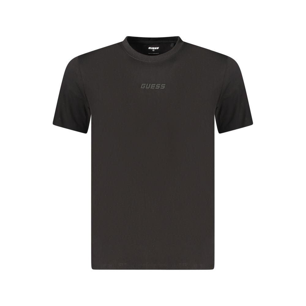 T-Shirt by Guess Jeans for men in organic cotton black & print features an on trend silhouette, perfectly showcasing a on trend and crew neckline for an elevated aesthetic.