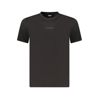 T-Shirt by Guess Jeans for men in organic cotton black & print features an on trend silhouette, perfectly showcasing a on trend and crew neckline for an elevated aesthetic.