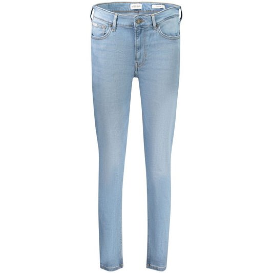 Jeans by Guess Jeans for women in stretch denim cotton azzurro presents a tailored silhouette, showcasing a tailored skinny and long cut with a refined for a truly tailored aesthetic.