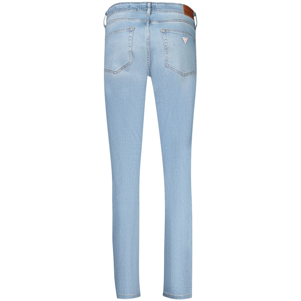 Jeans by Guess Jeans for women in stretch denim cotton azzurro features an refined tailoring silhouette, showcasing a premium skinny with a and long cut for a refined tailoring look.