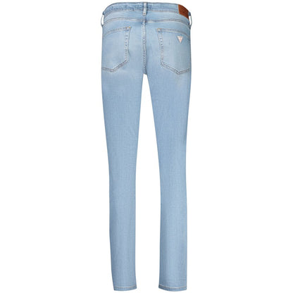 Jeans by Guess Jeans for women in stretch denim cotton azzurro features an refined tailoring silhouette, showcasing a premium skinny with a and long cut for a refined tailoring look.