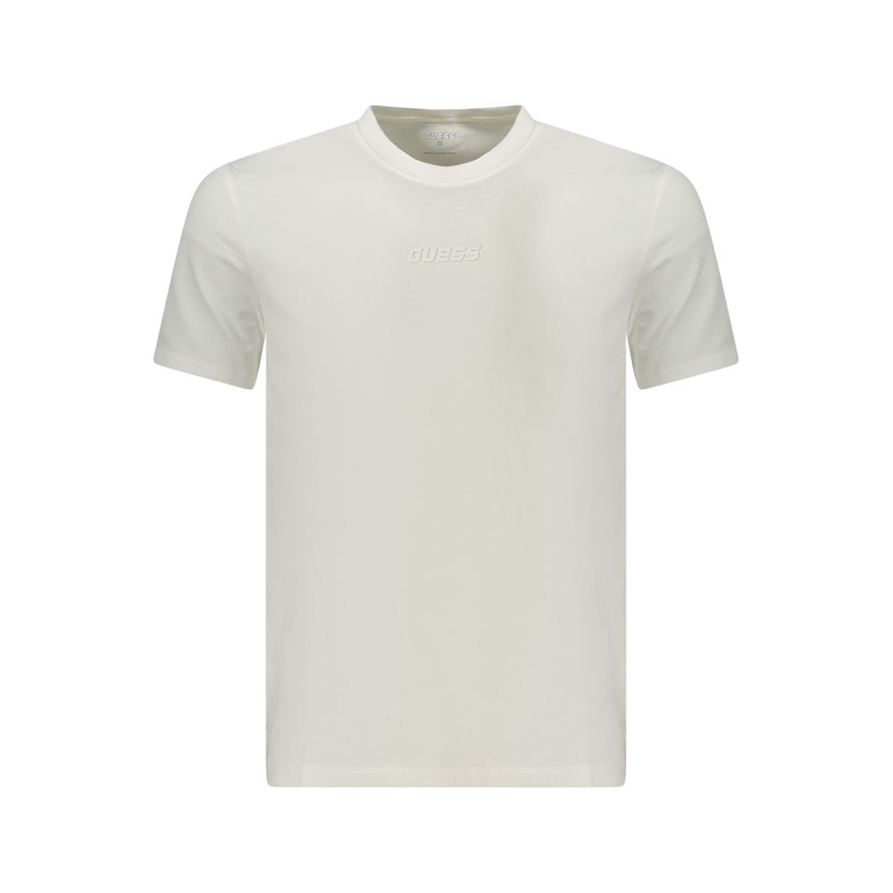 T-Shirt by Guess Jeans for men in organic cotton white & print showcases a chic silhouette, artfully detailed with a chic crew neckline and for a chic finish.