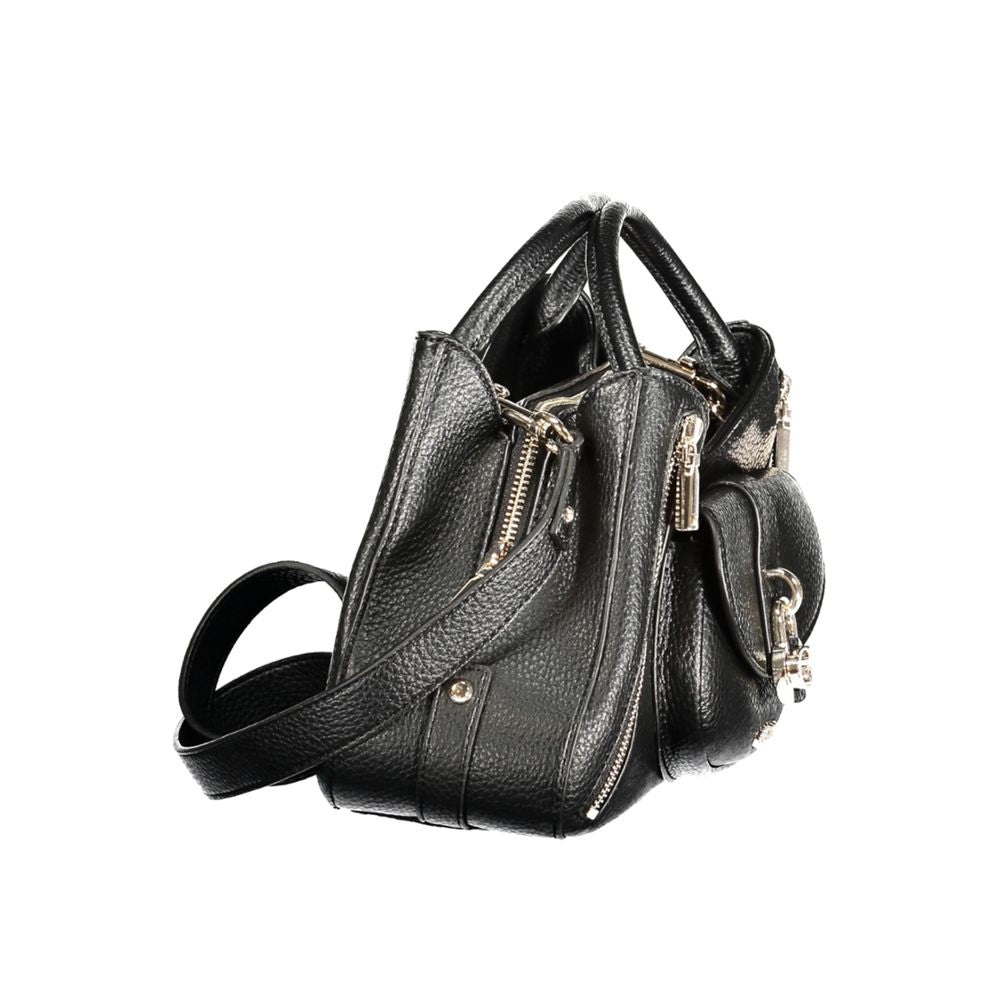 Handbag by Guess Jeans for women in polyurethane black features a exquisite silhouette, showcasing a secure snap & zipper and exquisite built-in-compartments & external-pockets with versatile shoulder-strap, handle, adjustable-strap & detachable-strap for a exquisite finish.